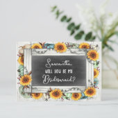 Zonnebloem Pompoen Herfst Bruids Party Voorstel Ka Kaart (Staand voorkant)