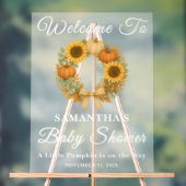 Zonnebloem Pompoen Krans Herfst Baby shower Welkom Acryl Bord (Neutraal)