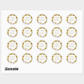 Zonnebloem Pompoen Krans Herfst Bruiloft Ronde Sticker (Vel)