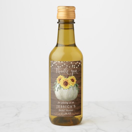 Zonnebloem Pompoen Mini Wine Etiket (Voorkant)