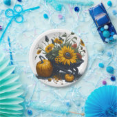 Zonnebloem & Pompoen Papieren Bordje (Feest)