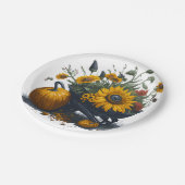 Zonnebloem & Pompoen Papieren Bordje (Gekanteld)