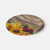 Zonnebloem, Pompoen & Rozen Bruiloft Borden Papieren Bordje (Gekanteld)
