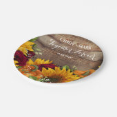 Zonnebloem, Pompoen & Rozen Bruiloft Borden Papieren Bordje (Gekanteld)