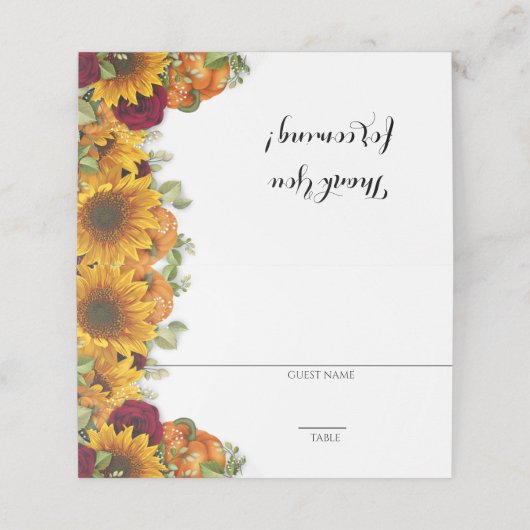 Zonnebloem, Pompoen & Rozen Plaatskaarten Plaatskaartje (Buitenkant ongevouwen)