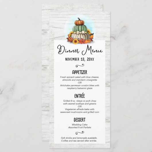 Zonnebloem Pompoen Rustiek Land Herfst Boerderij M Programmakaart (Voorkant / Achterkant)