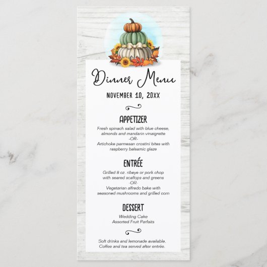 Zonnebloem Pompoen Rustiek Land Herfst Boerderij M Programmakaart (Voorkant)