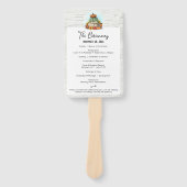 Zonnebloem pompoen rustieke herfst bruiloft progra handwaaier (Voorkant)