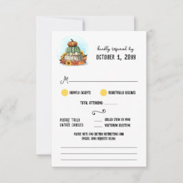 Zonnebloem pompoen rustieke land Boerderij herfst RSVP Kaartje