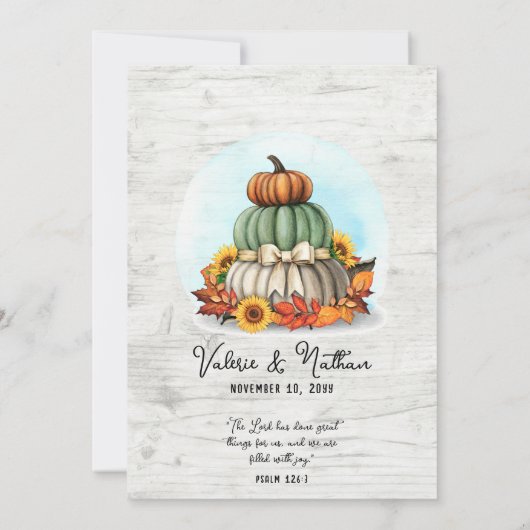 Zonnebloem Pompoen Rustieke Land Herfst Boerderij  Kaart (Achterkant)