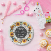 Zonnebloem Pompoen Rustieke Land Herfst Boerderij Papieren Bordje (Feest)