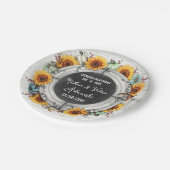 Zonnebloem Pompoen Rustieke Land Herfst Boerderij Papieren Bordje (Gekanteld)