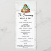 Zonnebloem Pompoen Rustieke Land Herfst Boerderij  Programmakaart (Voorkant)