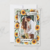 Zonnebloem Pompoen Rustieke Land Herfst Foto Lijst Save The Date (Voorkant)