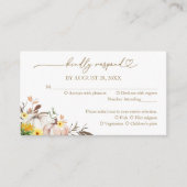 Zonnebloem pompoen val bruiloft RSVP kaart (Voorkant)