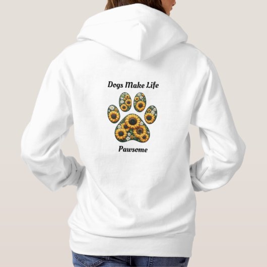 Zonnebloem poot print hoodie (Achterkant)