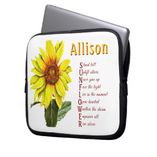 Zonnebloem Positieve Aanmoediging Laptop Sleeve