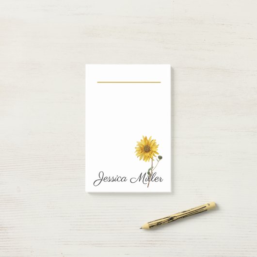 Zonnebloem Post-it® Notes (Op bureau)