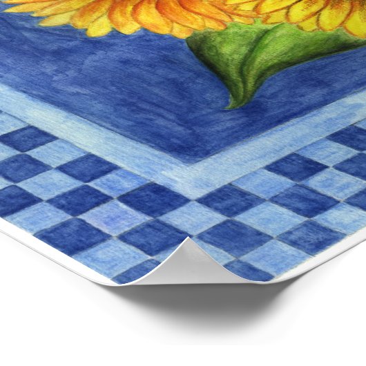 Zonnebloem Poster voor volkskunst (Hoek)