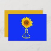 Zonnebloem Power Zonnebloem en Vaas Bedankkaart (Voorkant / Achterkant)