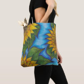 Zonnebloem Print Herbruikbare Canvas tas Eco-vrien (Dichtbij)