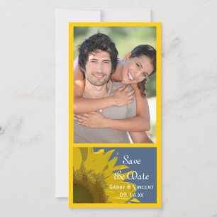 Zonnebloem Printerbruiloft Bespaar de Datum Fotoka Save The Date
