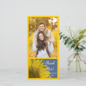 Zonnebloem Printerbruiloft Hartelijk dank Bedankkaart (Staand voorkant)