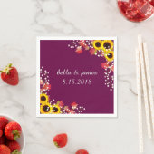 Zonnebloem pruim Herfst aangepaste papieren servet (Insitu)