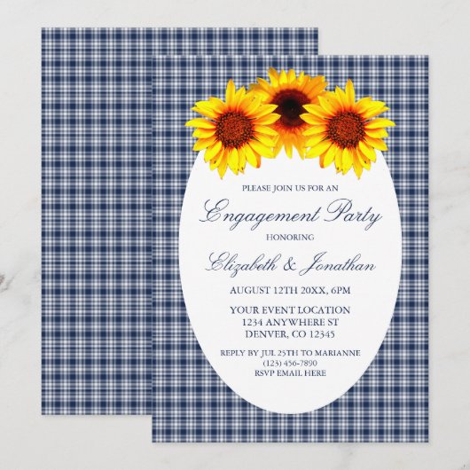 Zonnebloem Pset Engagement Party Kaart (Voorkant / Achterkant)