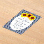 Zonnebloem Pset-repetitie Acryl Uitnodigingen (Laagn)