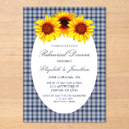 Zonnebloem Pset-repetitie Acryl Uitnodigingen