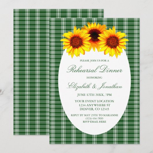 Zonnebloem Pset-repetitie Kaart (Voorkant / Achterkant)