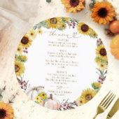 Zonnebloem Pumpkin Circle Wedding Menu Kaart