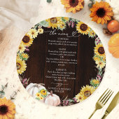 Zonnebloem Pumpkin Circle Wedding Menu Kaart