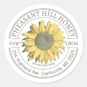 Zonnebloem Pure Raw Honey Label (Voorkant)