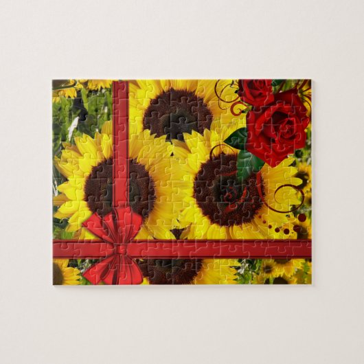 Zonnebloem Puzzels Red Rose Bow (Horizontaal)