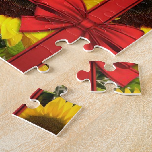 Zonnebloem Puzzels Red Rose Bow (Zijkant)