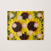 Zonnebloem Puzzels Roze bloemen (Horizontaal)