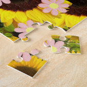 Zonnebloem Puzzels Roze bloemen (Zijkant)