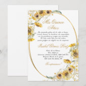 Zonnebloem Quinceañera uitnodiging (Voorkant / Achterkant)