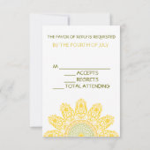 Zonnebloem R.S.V.P. RSVP Kaartje (Achterkant)