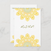 Zonnebloem R.S.V.P. RSVP Kaartje (Voorkant / Achterkant)
