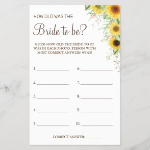 Zonnebloem Raad eens hoe oud ze was Flyer