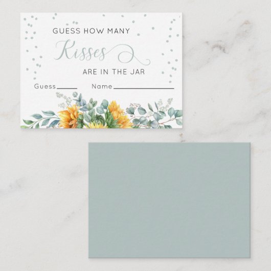 Zonnebloem Raad eens hoeveel Kisses-responskaarten Informatiekaartje (Voorkant / Achterkant)