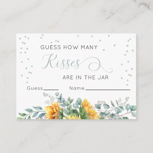 Zonnebloem Raad eens hoeveel Kisses-responskaarten Informatiekaartje (Voorkant)