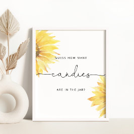 Zonnebloem Raad hoeveel snoepjes Poster