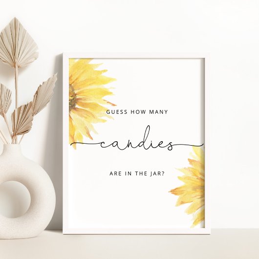 Zonnebloem Raad hoeveel snoepjes Poster