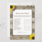 Zonnebloem raadt het Baby shower Prijs | Roze Kaart (Voorkant)