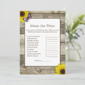 Zonnebloem raadt het Baby shower Prijs | Roze Kaart (Staand voorkant)