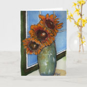 Zonnebloem raam Wenskaart Kaart (Gele Bloem)
